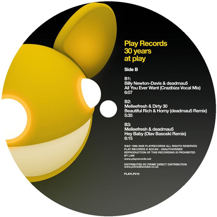 Various Artists - deadmau5 / MelleFresh - Play Records: 30 Years at Play - Image 3